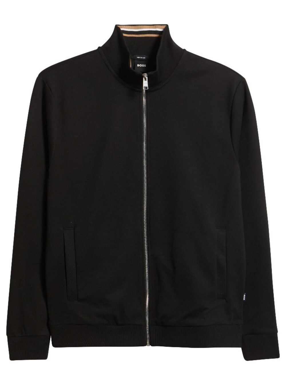 Boss Men's Size XL Shepard Knit Cotton Blend Full Zip Black Jacket